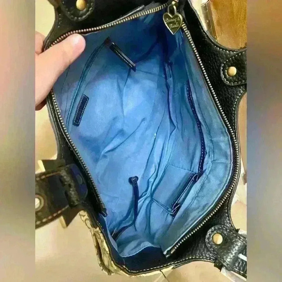 Dooney & Bourke Vintage Signature Canvas Print Small Soft Satchel Shoulder Bag - Picture 9 of 16